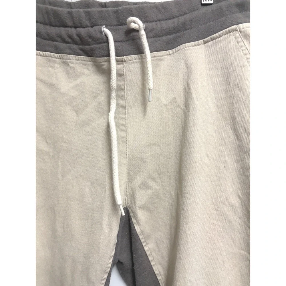 Varley Valley Pant Mocha Cream Colorblock Linen‎ Blend Joggers Large